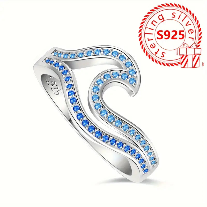 The Devori Jewelry Blue Diamond Wave Ring