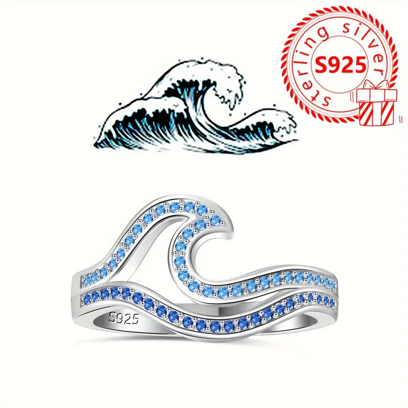 The Devori Jewelry Blue Diamond Wave Ring