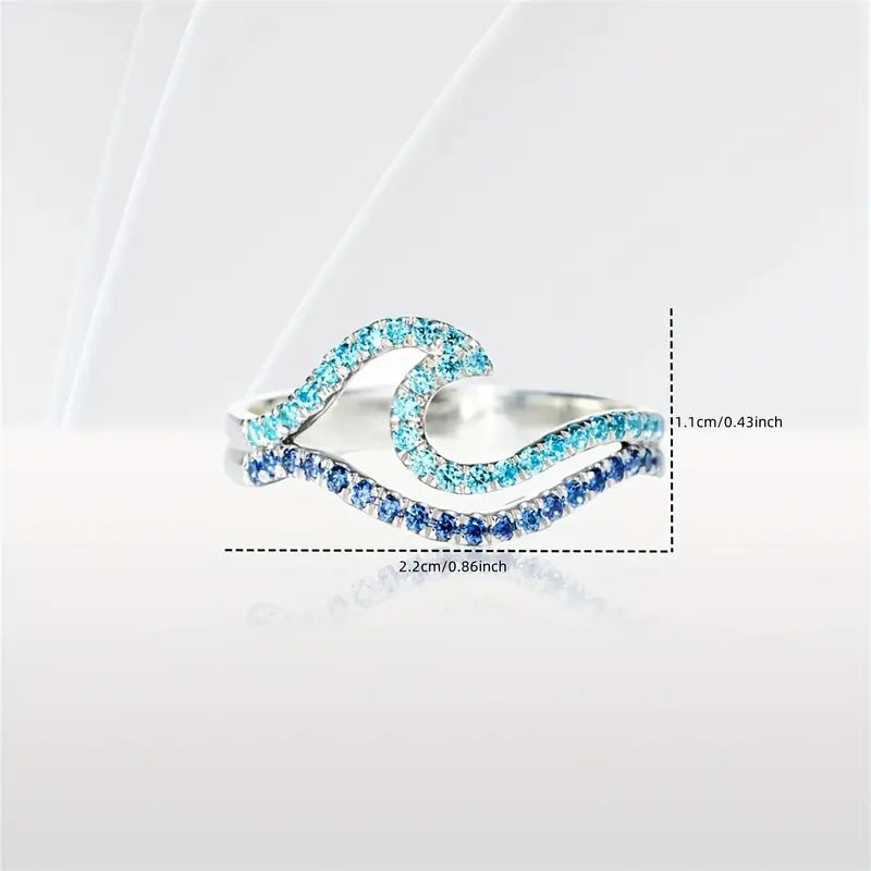 The Devori Jewelry Blue Diamond Wave Ring