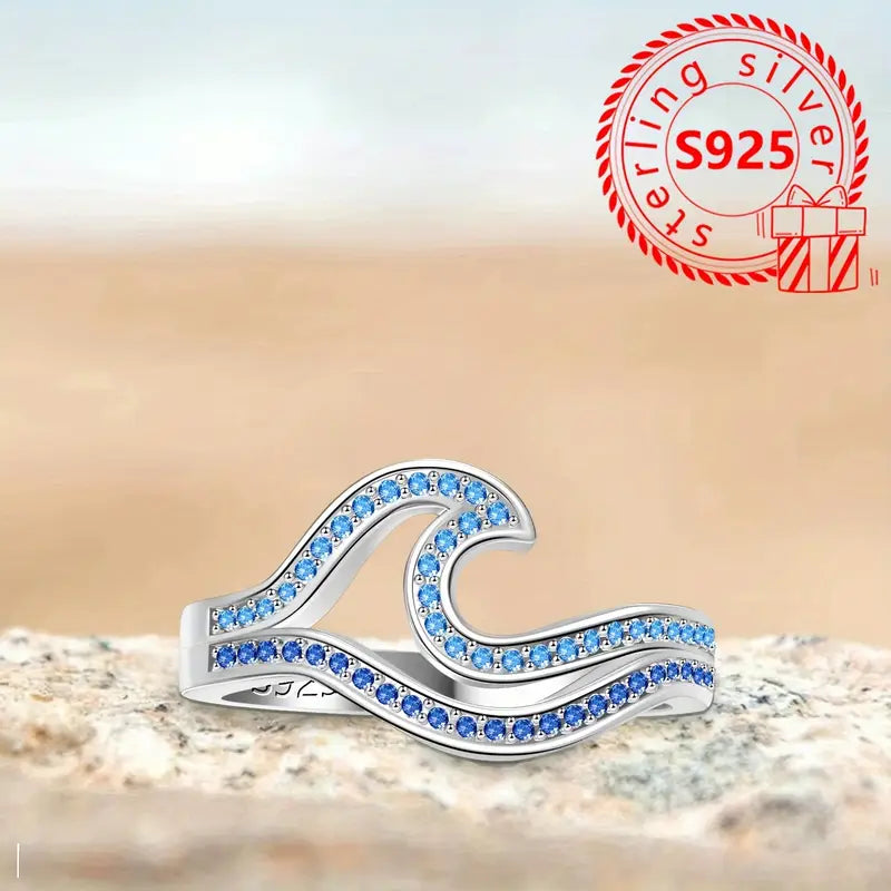 The Devori Jewelry Blue Diamond Wave Ring