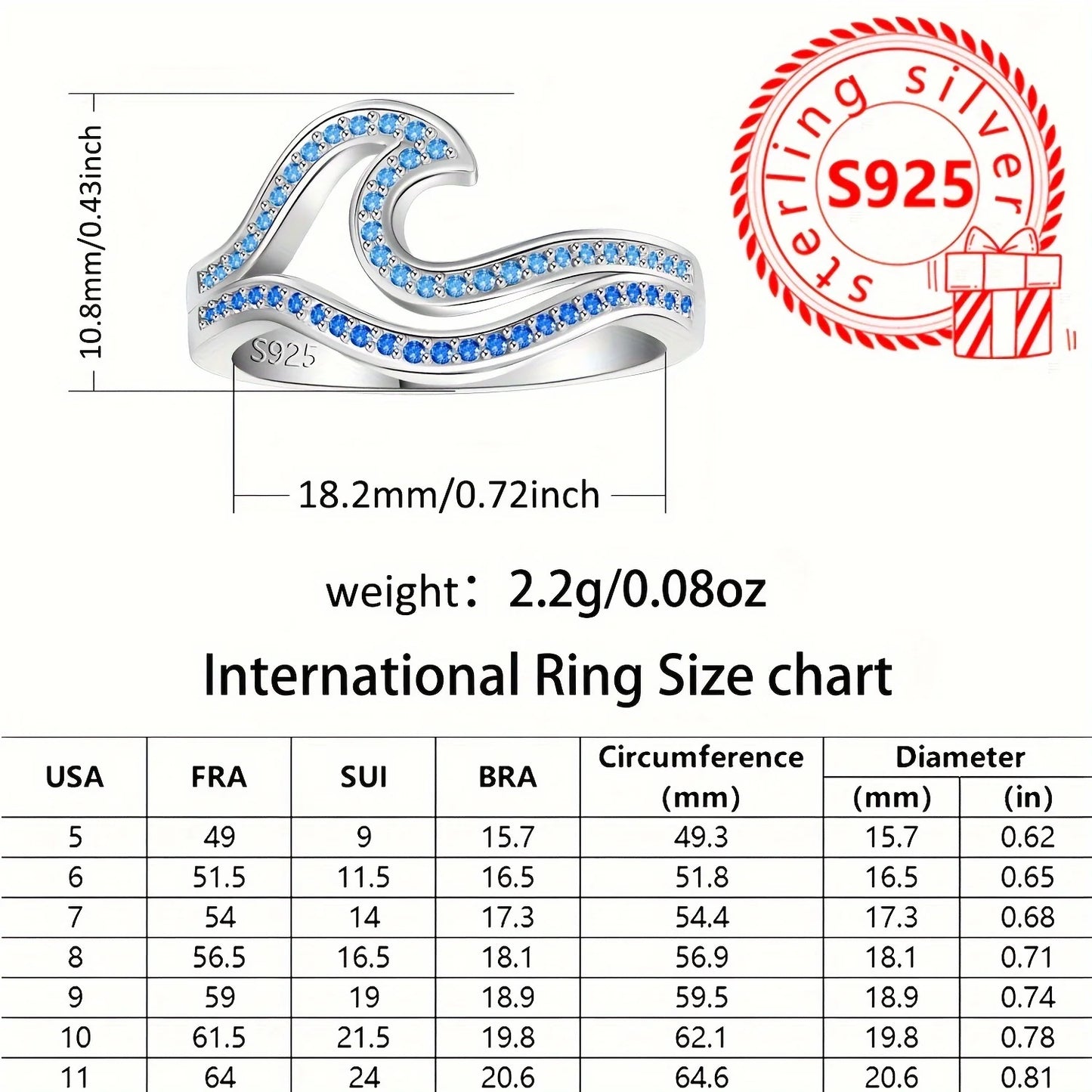 The Devori Jewelry Blue Diamond Wave Ring