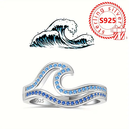 The Devori Jewelry Blue Diamond Wave Ring