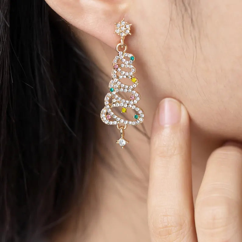 The Devori Jewelry Diamond Christmas Tree Earrings 🎄